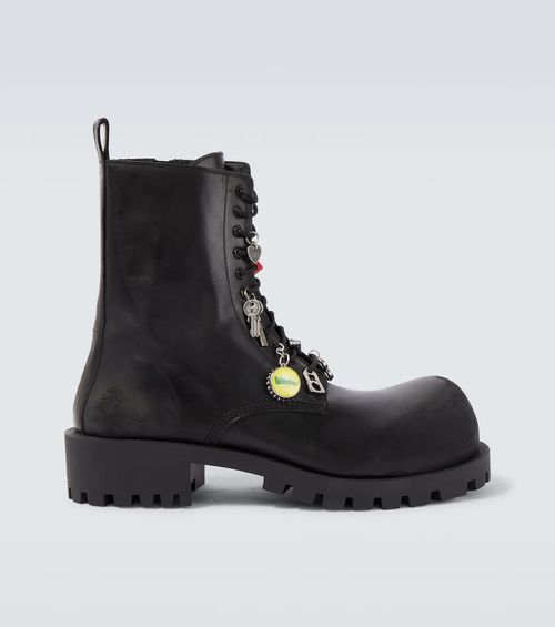 Hummer leather lace-up boots