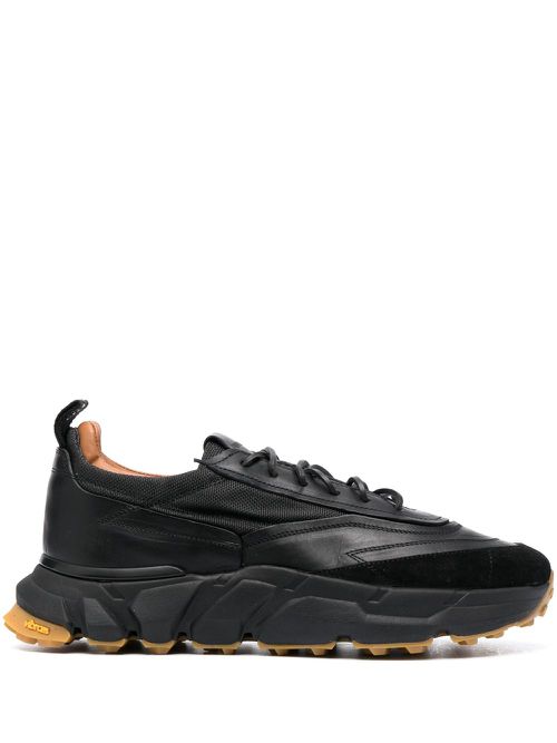 Leather low-top sneakers - Black