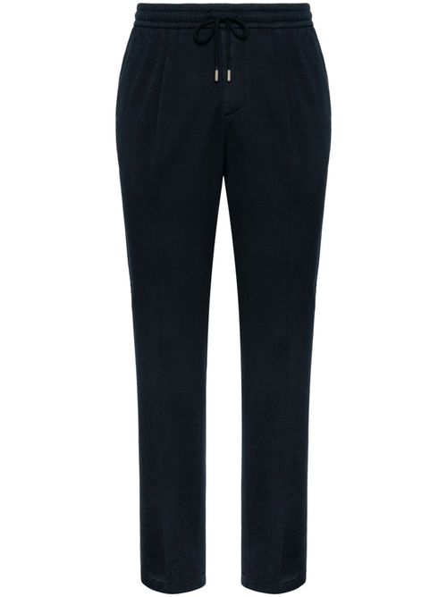 City Trousers in Stretch Cotton Tencel - Blue