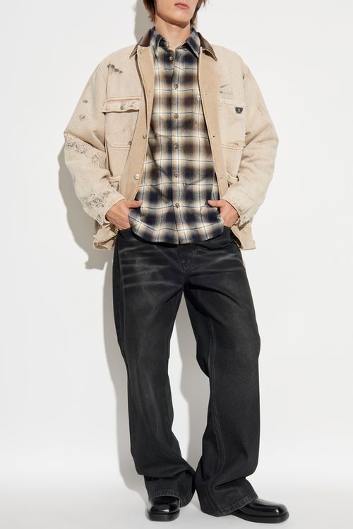 Jacket With Collar, Men's, Beige
