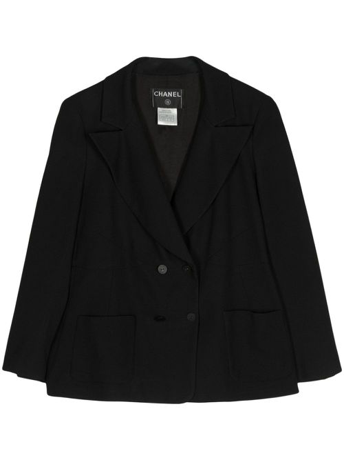 2003 logo-buttons double-breasted blazer - Black