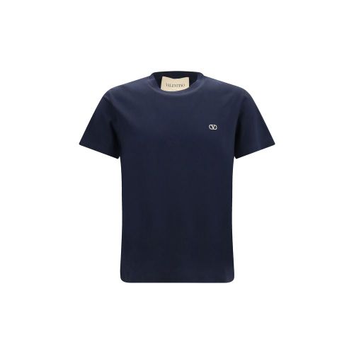 VLogo Cotton T-Shirt — Navy