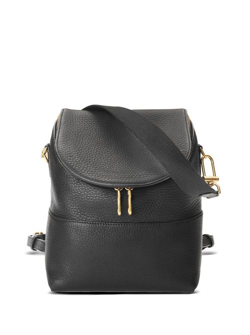 The Mini Pocket leather backpack - Black