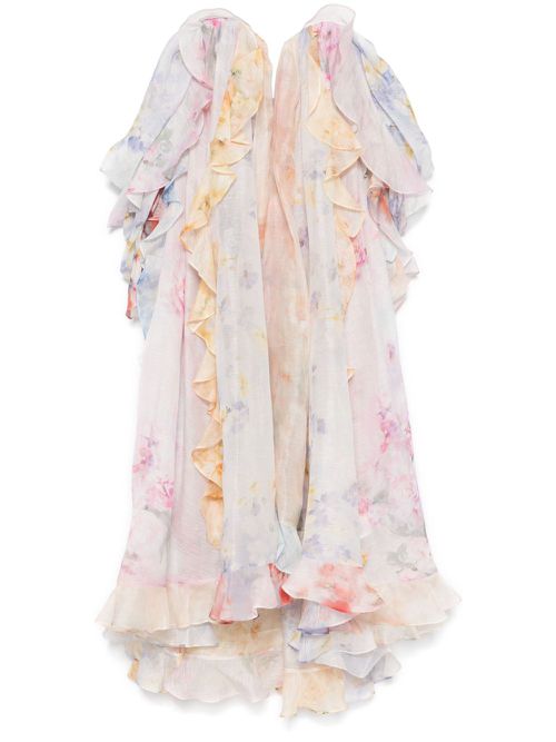 Strapless ruffle maxi dress - Pink