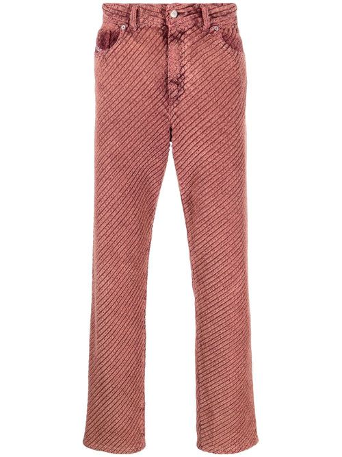 Corduroy straight-leg trousers - Pink