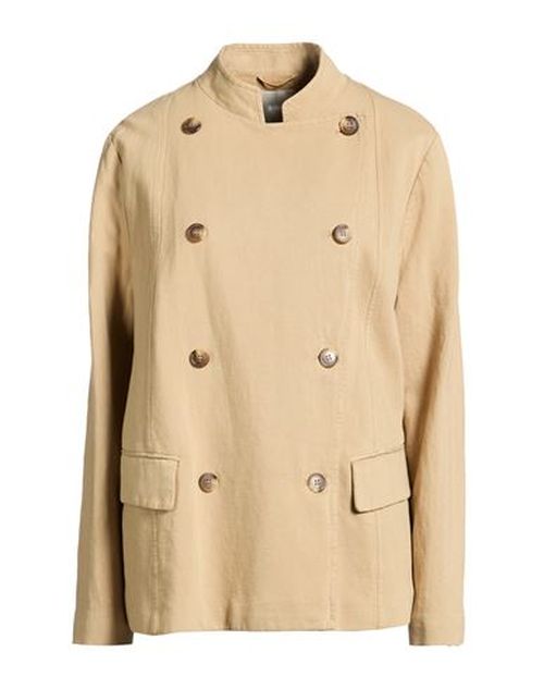 Woman Jacket Sand Size 10 Cotton, Linen