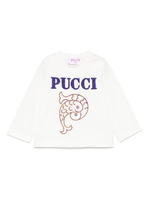 Embroidered-logo T-shirt - White