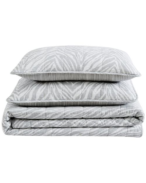 Urban Zebra Cotton Reversible Quilt Set