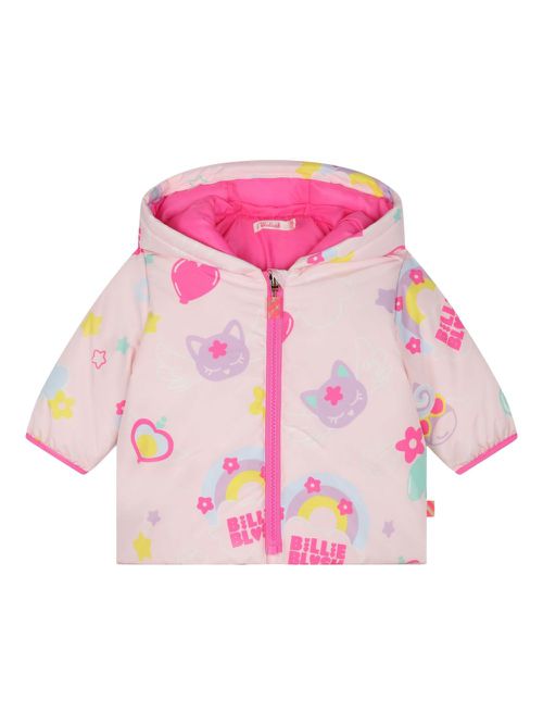 Graphic-print padded jacket - Pink