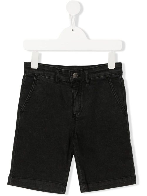 Straight-leg denim shorts - Black