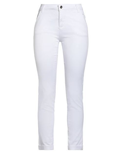 Collection Woman Pants White Size 26 Cotton, Elastane