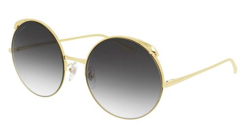 CARTIER Gold With Grey Lens 60-20-140 MM Ladies Sunglasses CT0149S 001