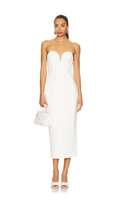 SANS FAFF MIDI-KLEID EVENING in White. Größe S. Also in