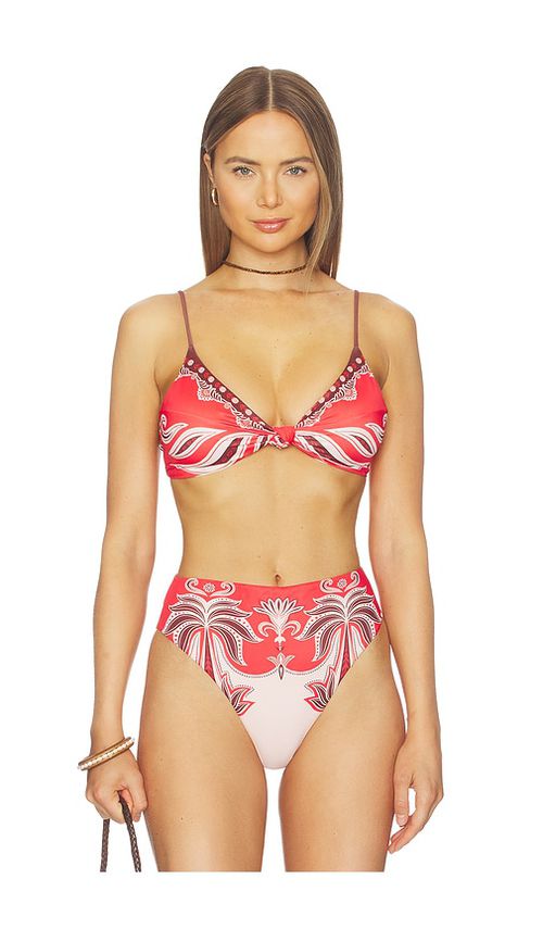 FARM Rio Bandeau Bikini Top in Red. - XS also in S, M