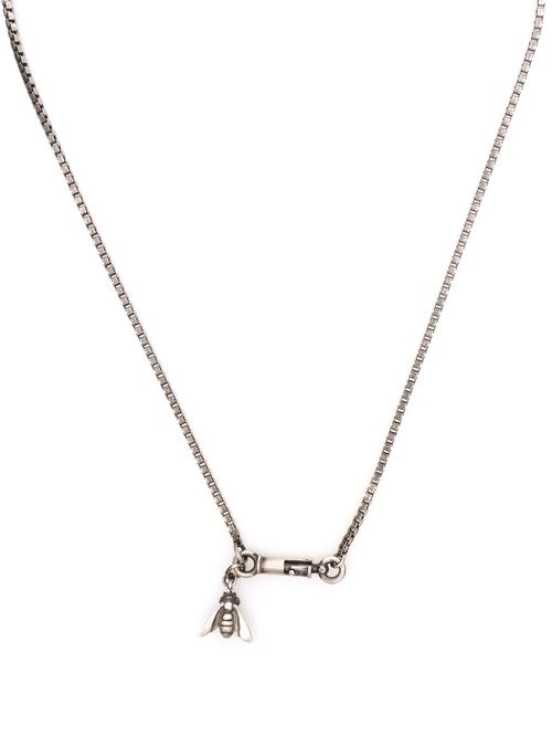 Statement-pendant polished-finish necklace - Silver