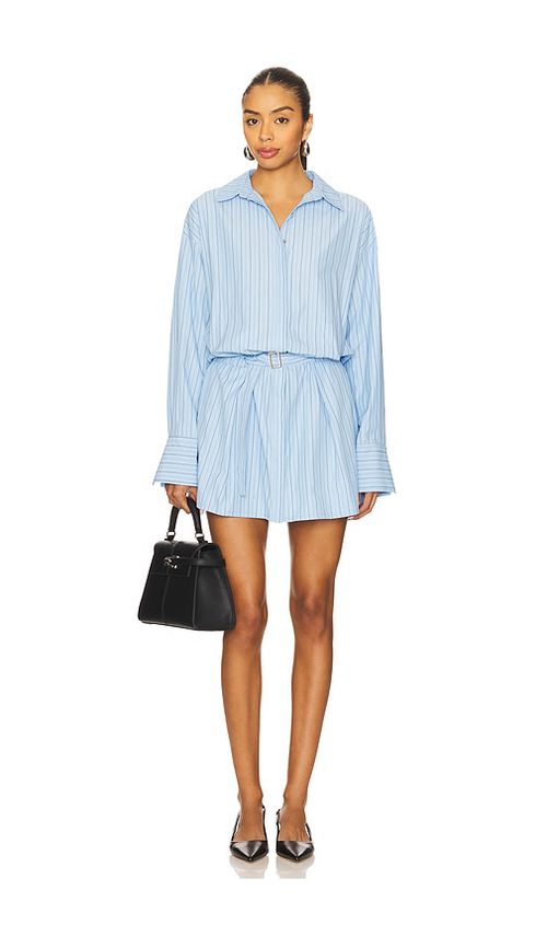 SOVERE Brynn Shirt Dress in Baby Blue. - XS also in L, M