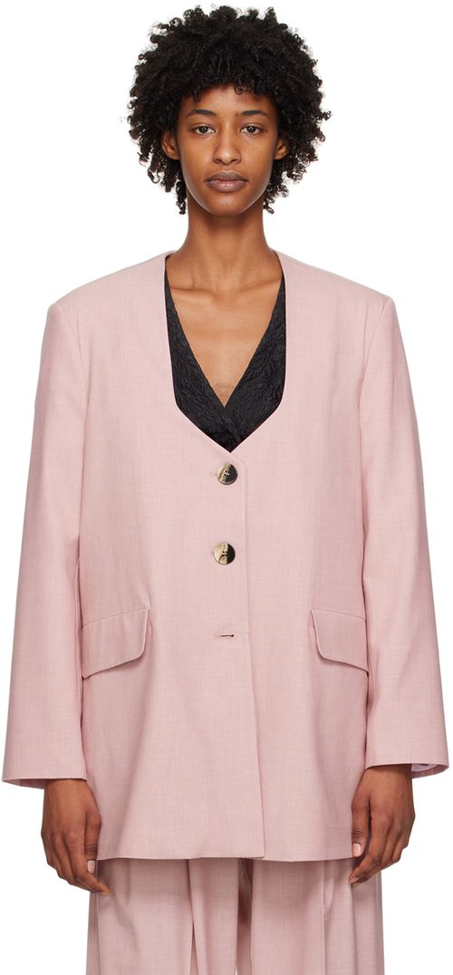 Pink oversized draped blazer