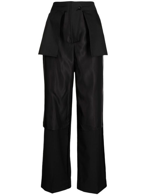 Inside-out straight-leg trousers - Black
