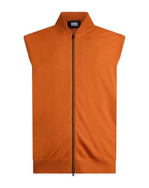 Man Cardigan Orange Size 38 Merino Wool