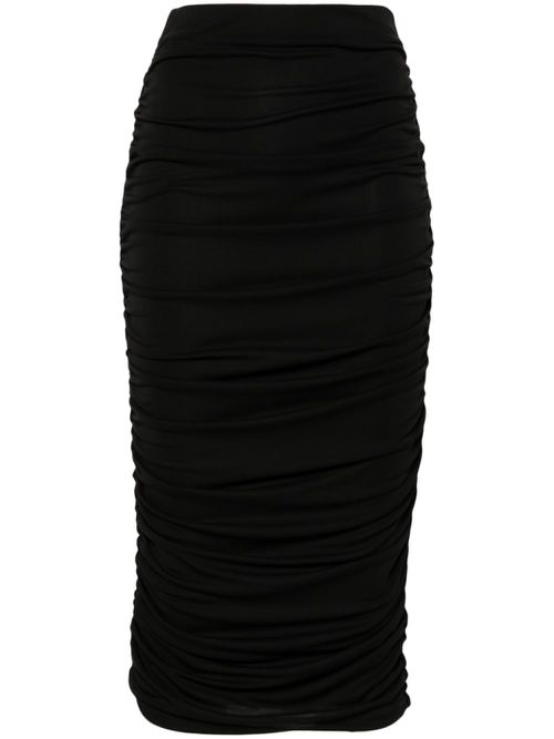 Livia ruched midi skirt - Black