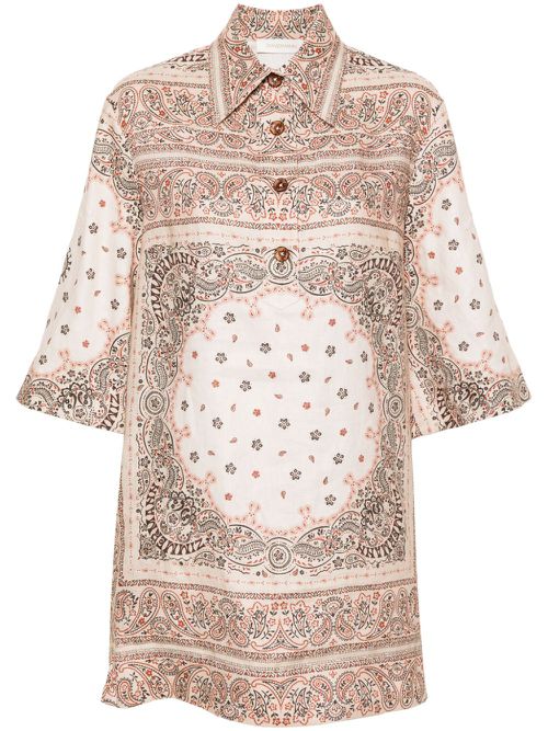 Linen tunic dress - Neutrals