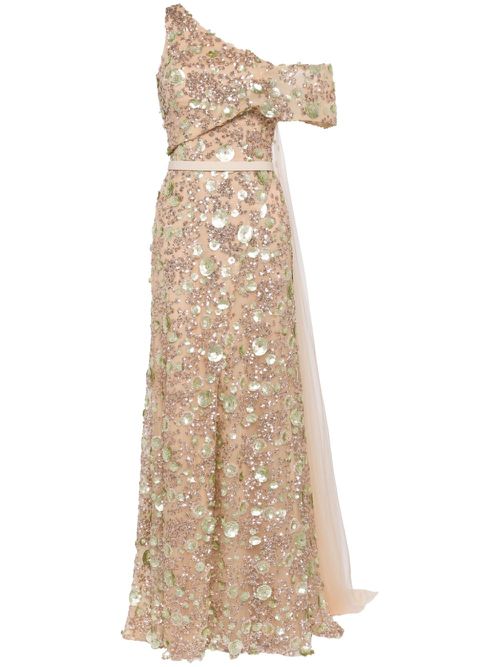 Sequinned tulle gown - Neutrals
