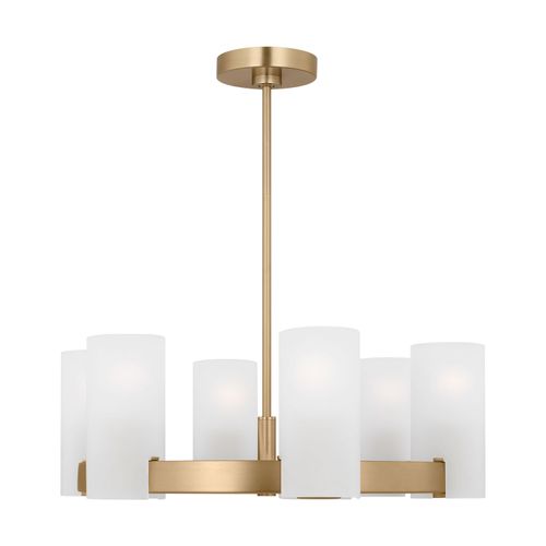 Satin Brass Chandelier from the Rhode Collection