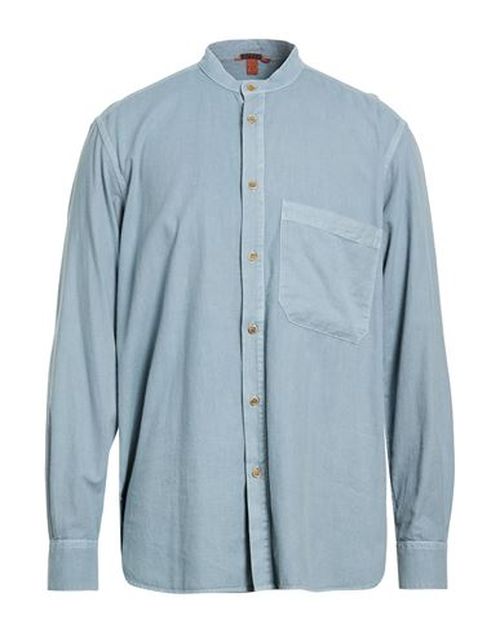 Man Shirt Slate blue Size 36 Cotton