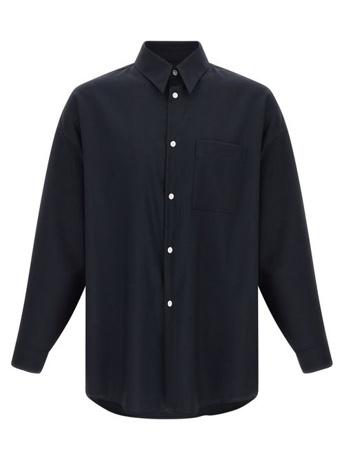 Tropical Wool Shirt And Blouse Blue