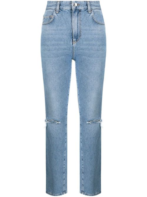 Ripped straight leg jeans - Blue