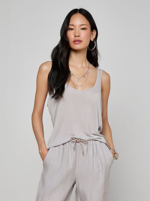 Celia Scoopneck Tank Top In Light Pewter