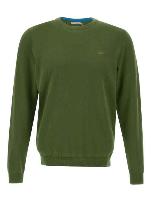 Crew-neck cotton jumper - Green