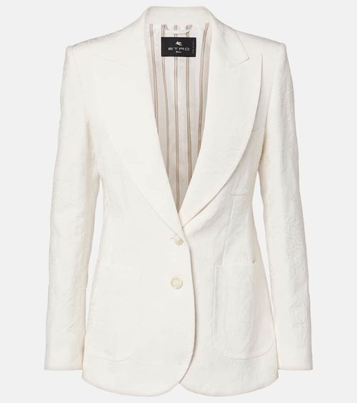 Embroidered cotton-blend blazer