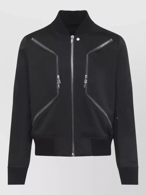 Rick Owens - heizer flight jacket ribbed trim zipper