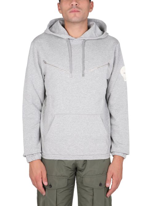 Sweatshirt With Embroidered Skull