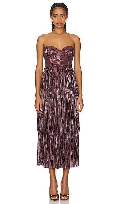 Sabina Musayev KLEID ASCELLA in Brown. Größe XL. Also in L