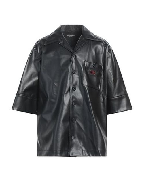 Man Shirt Black Size 15 Polyurethane, Polyester