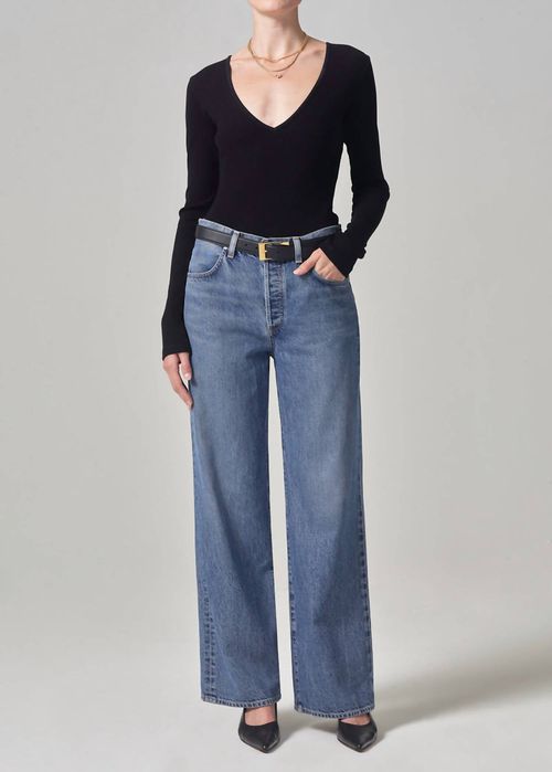 Annina High Rise Wide Leg Trouser Jeans In Siesta