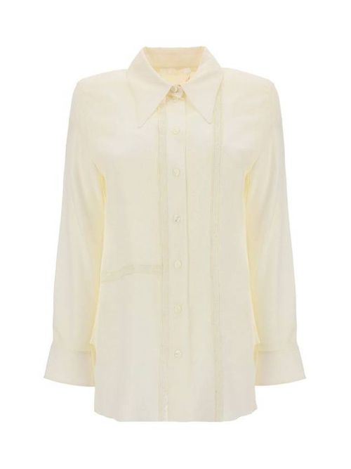 Lace trim shirt - Neutrals