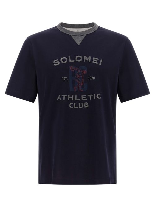 Blue Graphic Crew Neck T-Shirt