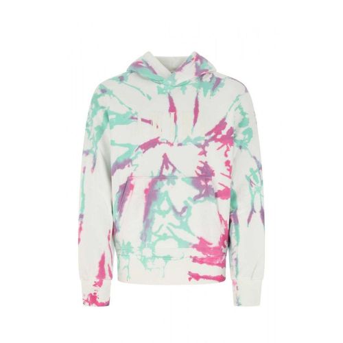 Tie-Dye Cotton Hoodie — White
