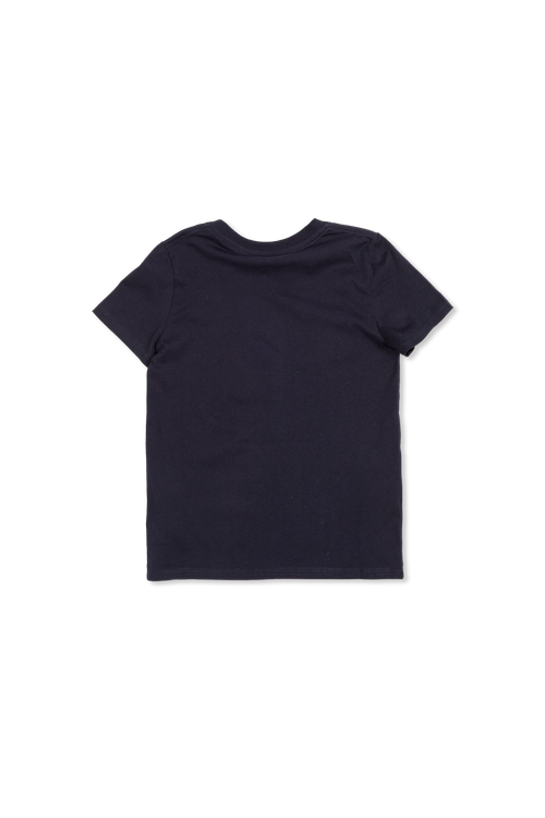 T-shirt With A Logo And Velvety Finish, Unisex, Navy Blue