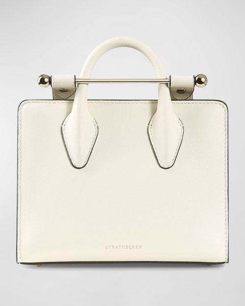 Nano Metal Bar Leather Tote Bag