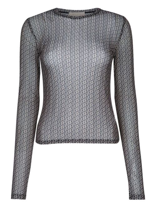 I BLUES semi-sheer long-sleeve top - Black