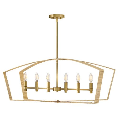 Lacquered Brass LED Linear Chandelier from the Sammi Collection