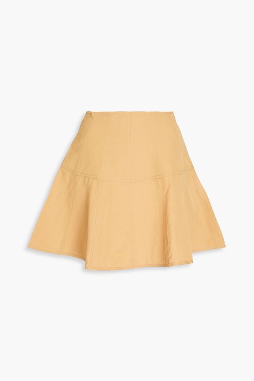 Kiara cotton, linen and silk-blend mini skirt