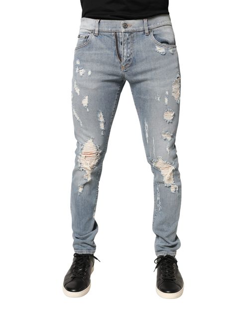 Distressed Skinny Jeans — Blue
