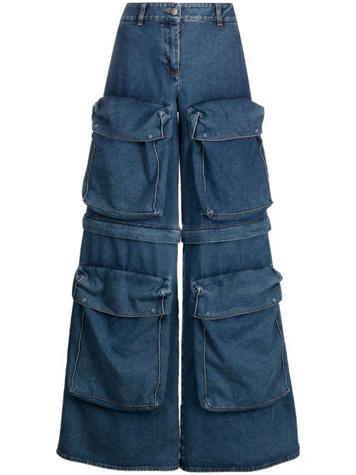 Detachable-legs wide-leg jeans - Blue
