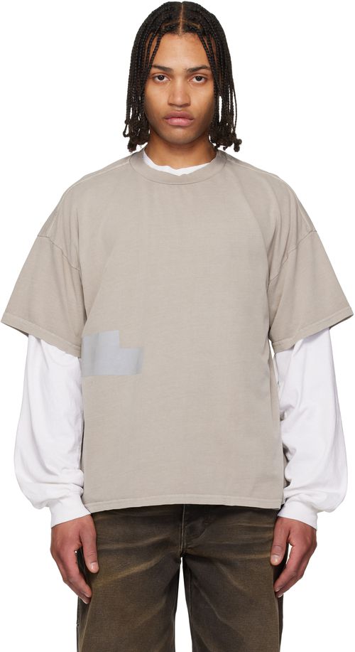 Taupe Taped Patch T-shirt