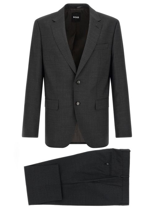 Virgin Wool Pant Suit — Gray